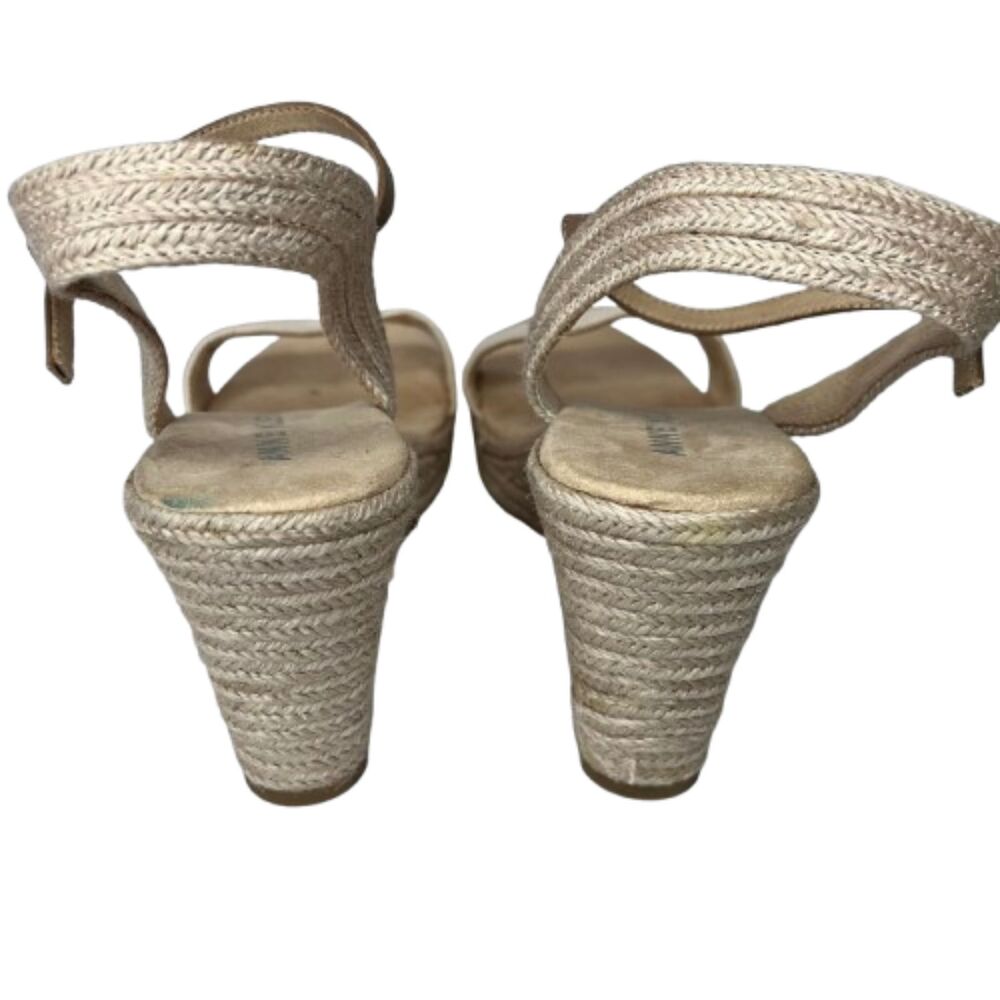 Anne Klein NWOB Beige Espadrille Ankle Strap Summer Shoes Wedge Sandals 11M - Picture 3 of 7